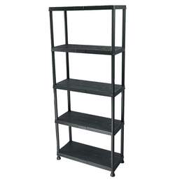 1318576 - Kunststoffregal 175x74x32cm schwarz 5 Böden