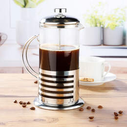 1319321 - Kaffee-u.Teezubereiter a.Glas mit satiniertem Edelstahl 1L