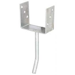 1305027 - Pfostenträger-U 121mm m.Betonank.a.Rundst.