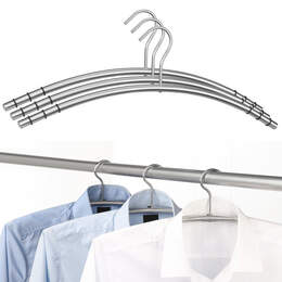 1325713 - Kleiderb&uuml;gel-Set Edelstahl 3er 47x15x1,3cm
