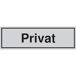 1177306 - Türschild selbstkl.150x45mm silbermatt,Privat,1Stk.