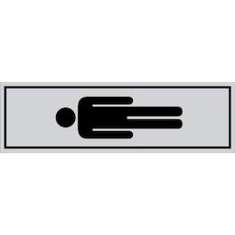 1177326 - Türschild selbstkl.150x45mm silbermatt,Symbol Herren,1Stk.