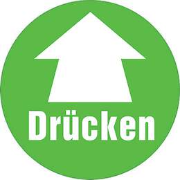 1177328 - Aufkleber selbstkl.DM:70mm Drücken,1Stk.