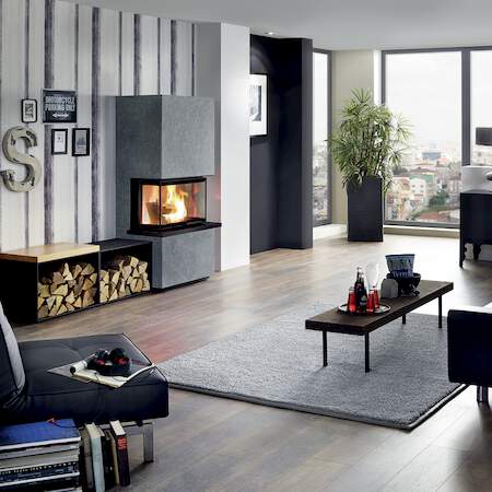 1250479 - Kaminbausatz Osorno Naturstein Serpentin, 3-seitig