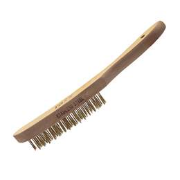 1247623 - Handstielbürste mit Holzgriff Messing gew.
